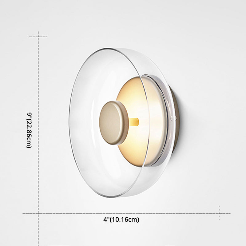 Glass Bowl-Shaped Wall Mounted Lighting Minimalist LED Wall Mounted Light Fixture