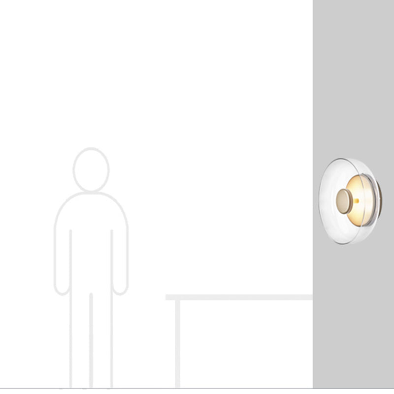 Glass Bowl-Shaped Wall Mounted Lighting Minimalist LED Wall Mounted Light Fixture