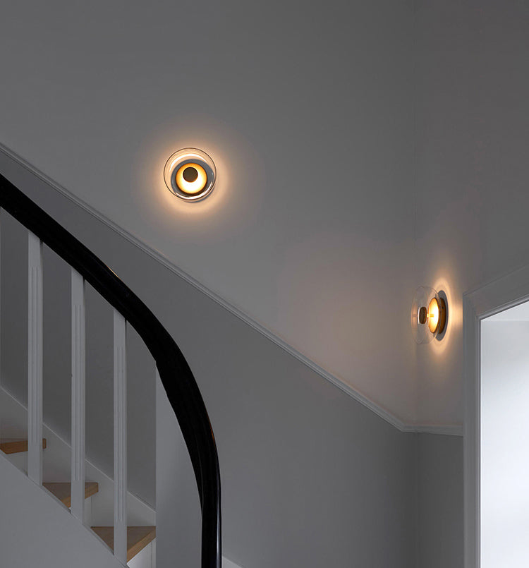 Glass Bowl-Shaped Wall Mounted Lighting Minimalist LED Wall Mounted Light Fixture