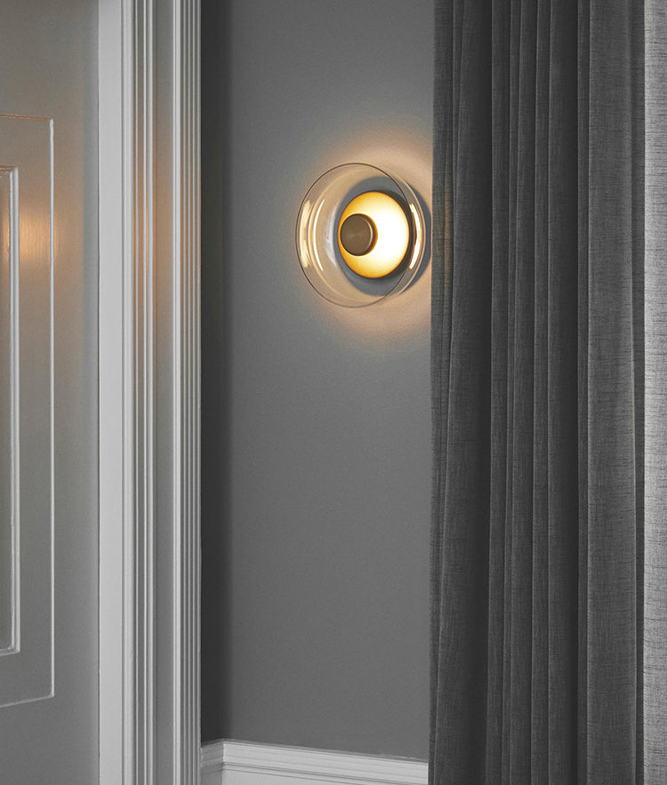 Glass Bowl-Shaped Wall Mounted Lighting Minimalist LED Wall Mounted Light Fixture