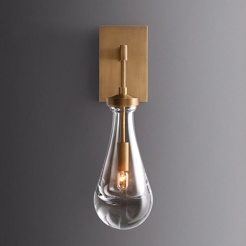 Iluminación montada en la pared de lágrima simplicidad estilo lámpara de pared de vidrio montado en la pared
