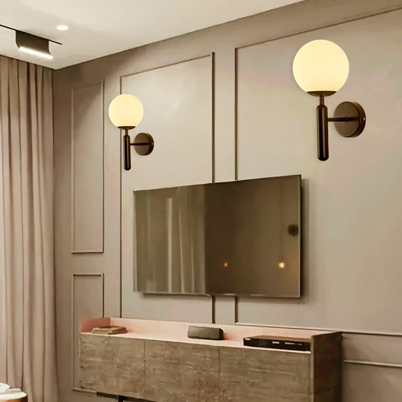 Globe Bedroom Wall Mounted Lighting Glass Modern Style Wall Mounted Light Fixture