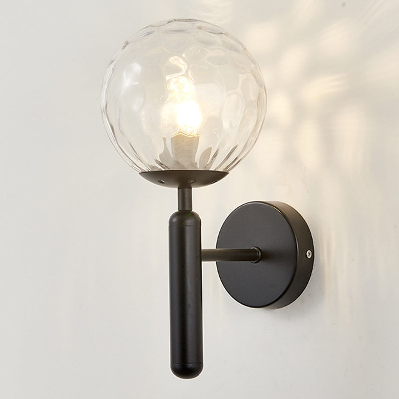 Globe Bedroom Wall Mounted Lighting Glass Modern Style Wall Mounted Light Fixture