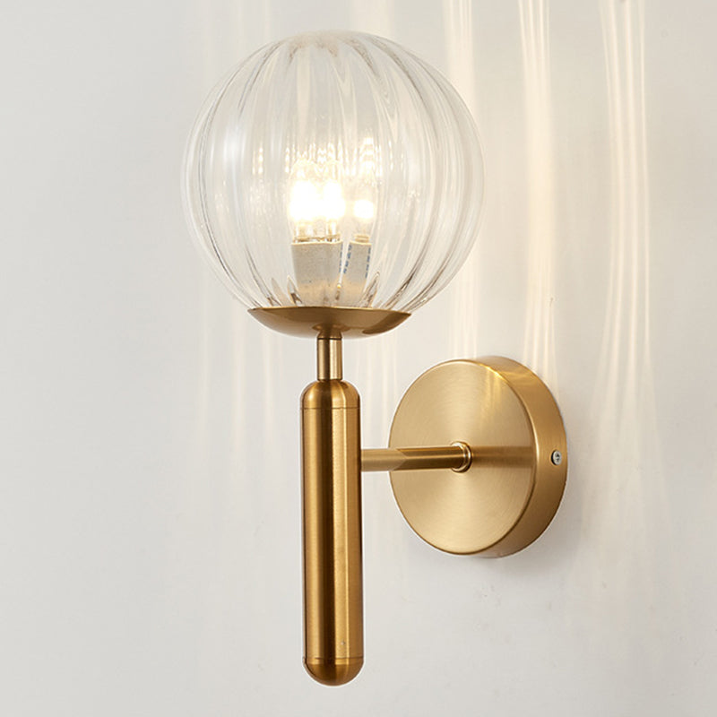 Globe Bedroom Wall Mounted Lighting Glass Modern Style Wall Mounted Light Fixture