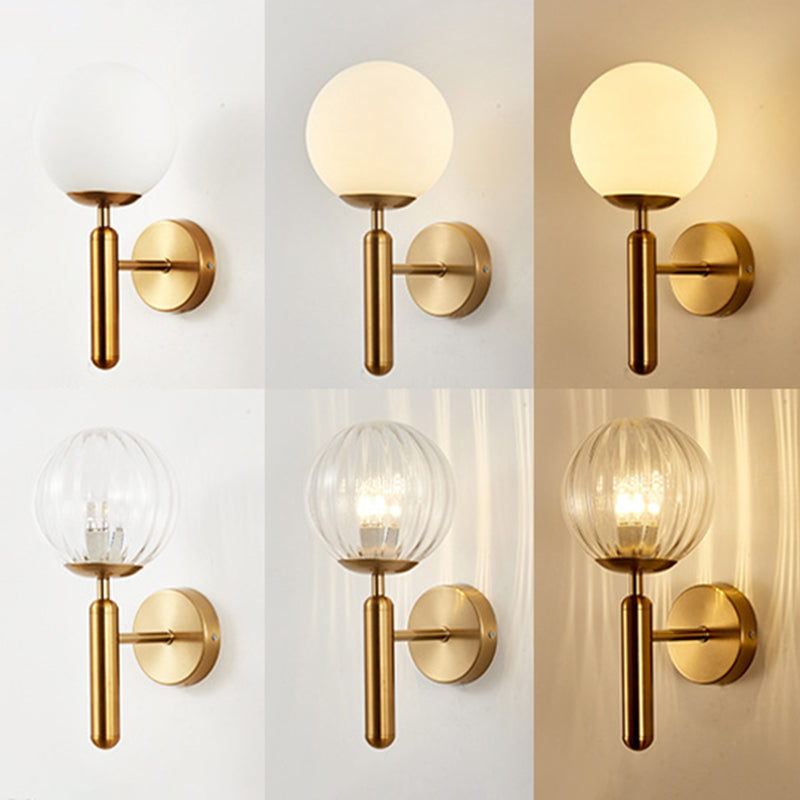 Globe Bedroom Wall Mounted Lighting Glass Modern Style Wall Mounted Light Fixture