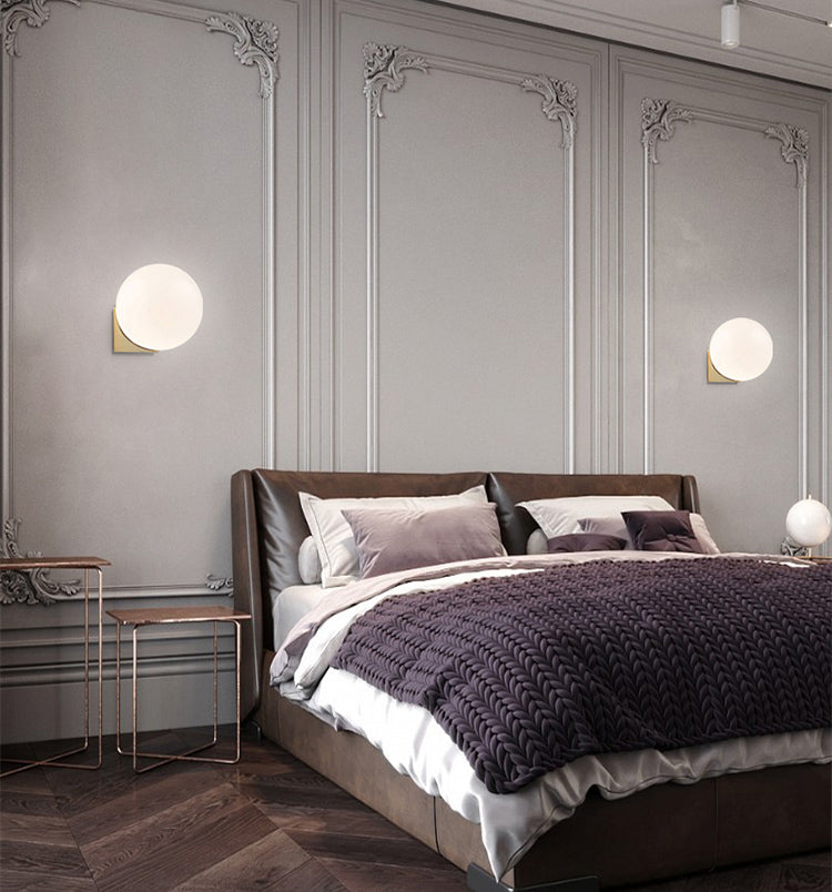 Contemporary Wall Mounted Light Fixture Sphere Wall Mounted Lamp with Glass Shade