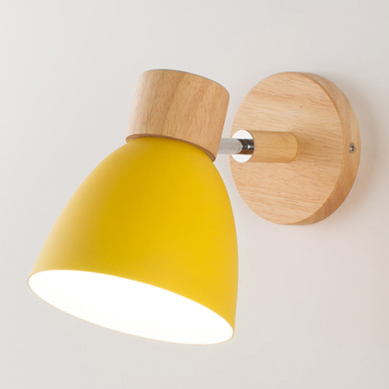 Prononi leggeri a parete in legno contemporanei con a parete a doppio cono a parete montata per camera da letto