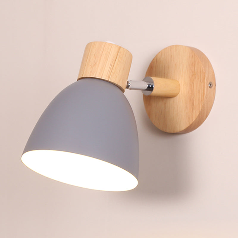 Prononi leggeri a parete in legno contemporanei con a parete a doppio cono a parete montata per camera da letto