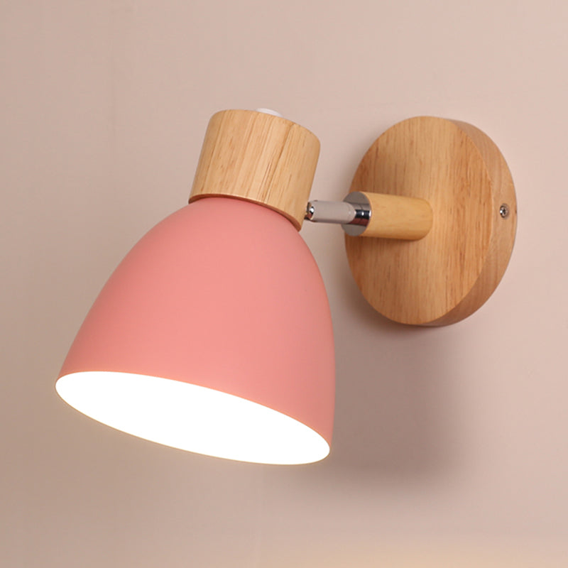 Prononi leggeri a parete in legno contemporanei con a parete a doppio cono a parete montata per camera da letto