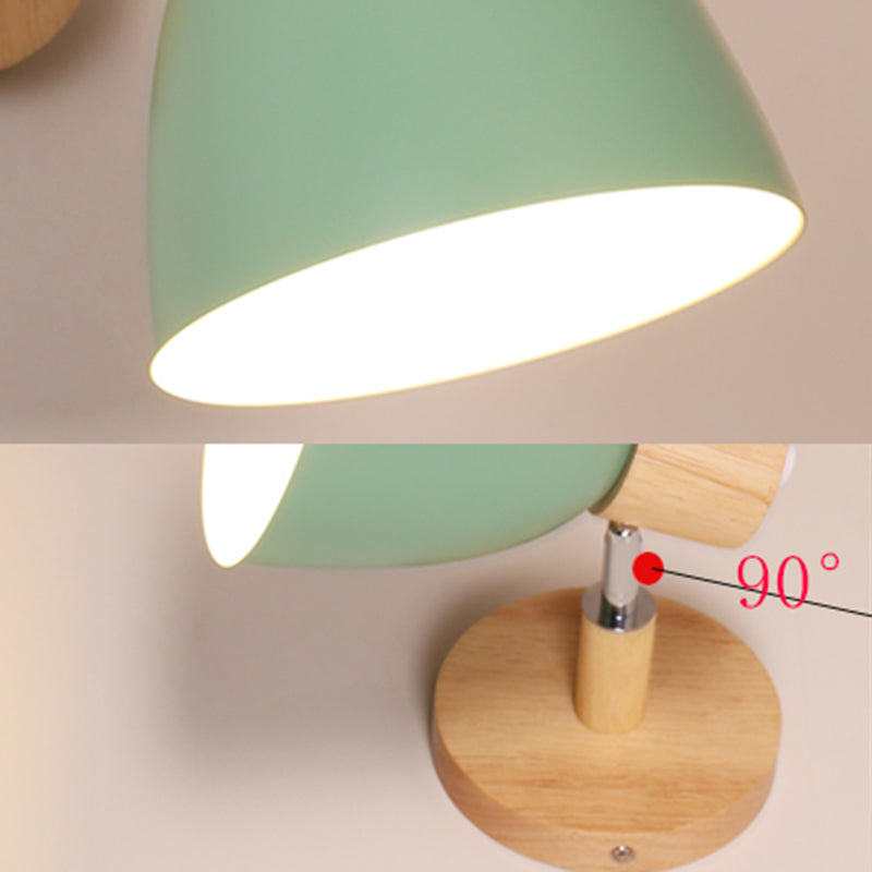 Prononi leggeri a parete in legno contemporanei con a parete a doppio cono a parete montata per camera da letto