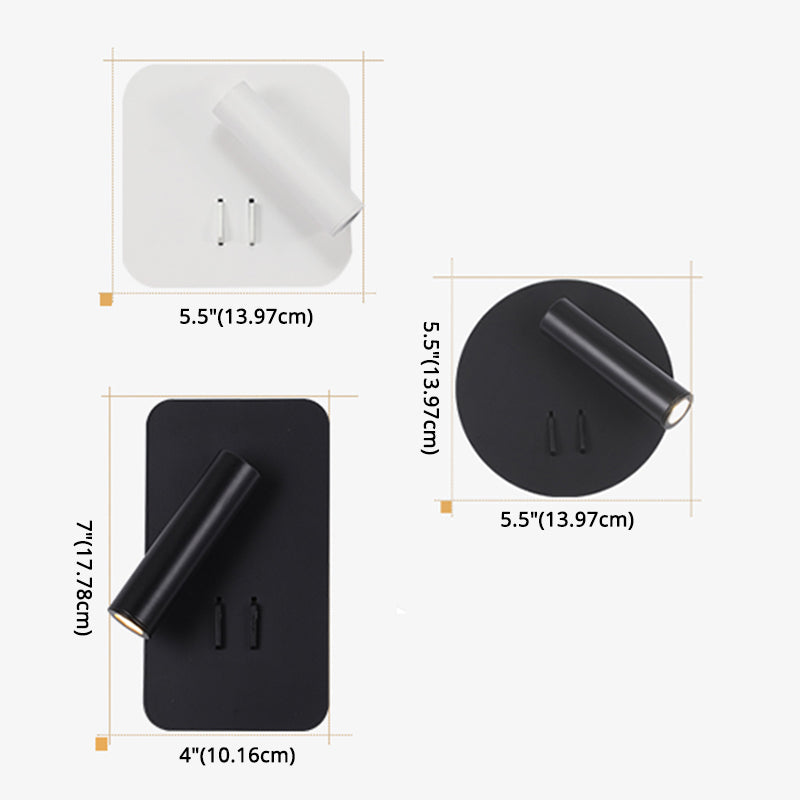 Modern Style Aluminum Wall Mount Lamp Bedroom Bedroom Wall Lighting Fixture with 1 Spotlight