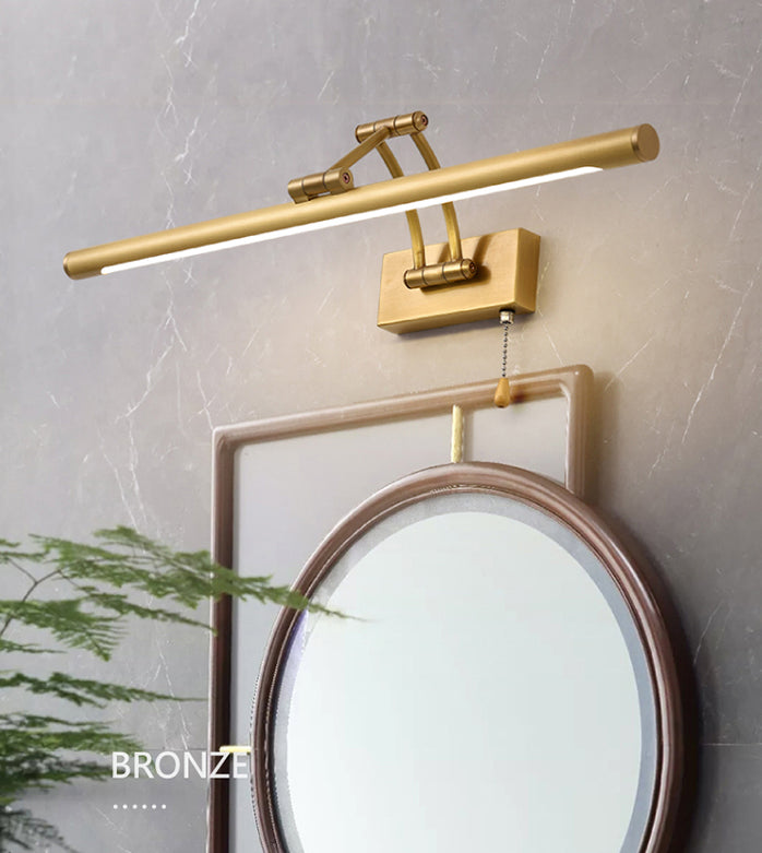 Modern Minimalist Style Cylindrical Wall Mounted Vanity Lights Copper 1 Light Vanity Wall Light Fixtures