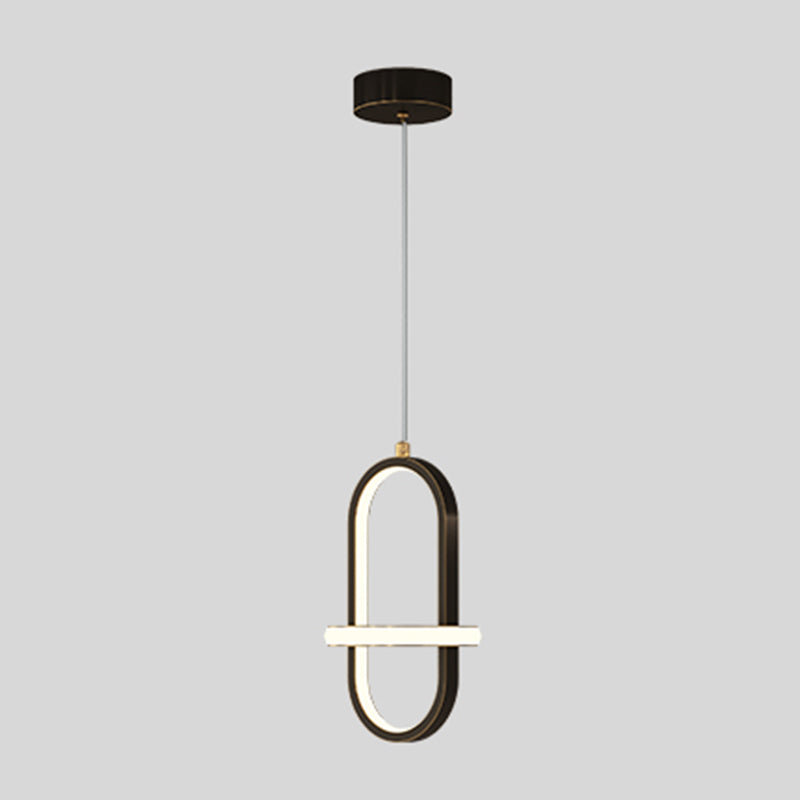 Metal Geometric Pendant Lighting Fixture Minimalist LED Pendant Ceiling Light for Bedroom
