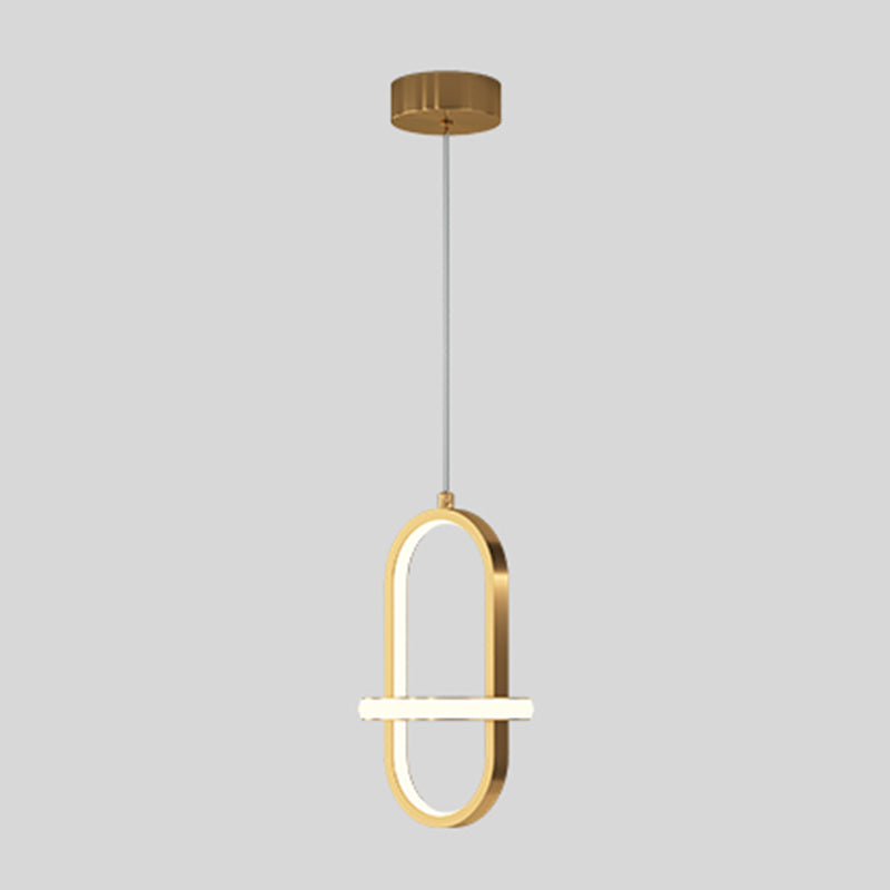 Metal Geometric Pendant Lighting Fixture Minimalist LED Pendant Ceiling Light for Bedroom