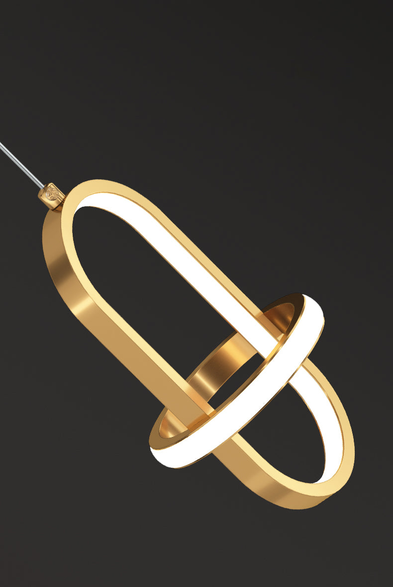 Metal Geometric Pendant Lighting Fixture Minimalist LED Pendant Ceiling Light for Bedroom