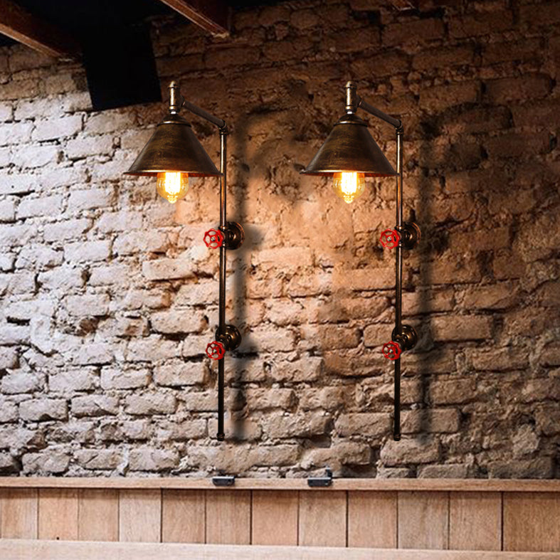 Water Valve Metal Sconce Light Fixture Industrial-Style Restaurant Wall Mount Light Fixture