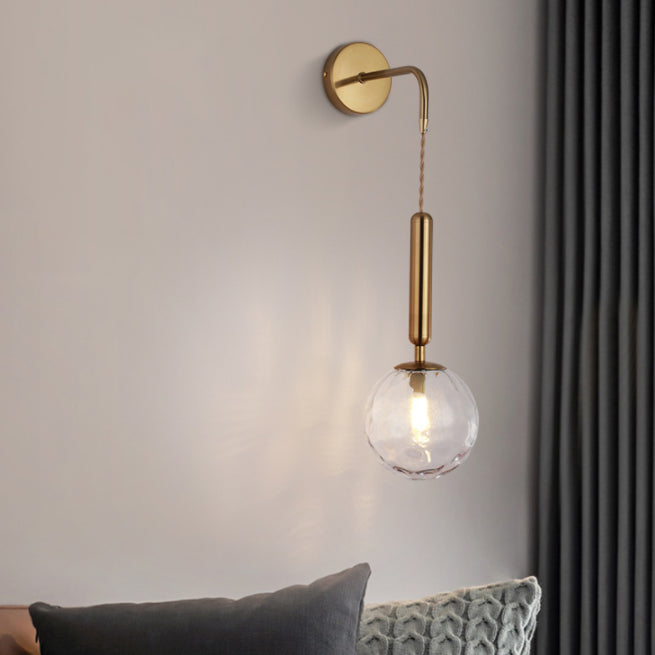 Spherical Glass Wall Mounted Lamp Minimalist Style Wall Mounted Light Fixture for Bedroom