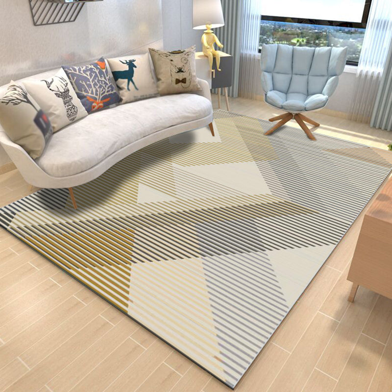 Individuality Graphic Pattern Area Rug Multicolored Modern Trendy Rug Polyester Anti-Slip Backing Carpet for Living Room