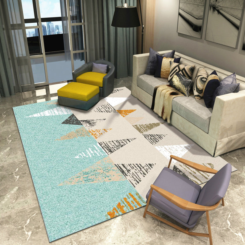 Individuality Graphic Pattern Area Rug Multicolored Modern Trendy Rug Polyester Anti-Slip Backing Carpet for Living Room