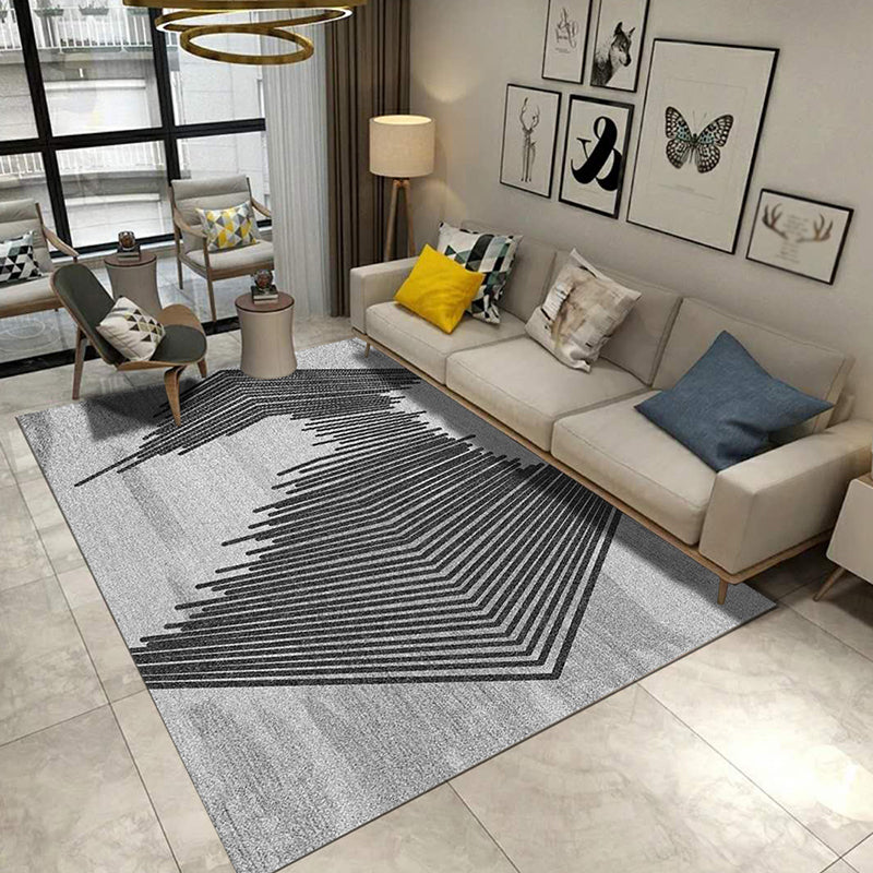 Individuality Graphic Pattern Area Rug Multicolored Modern Trendy Rug Polyester Anti-Slip Backing Carpet for Living Room