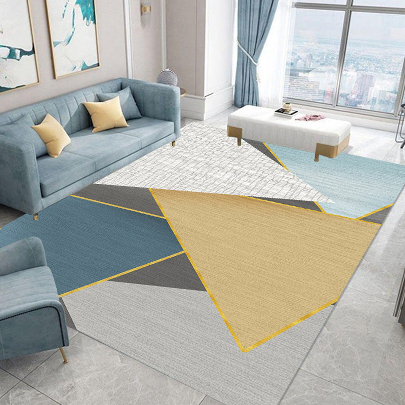 Stylish Triangle Pattern Pattern Multicolored Modern Simplicity Area Carpet Polyester Friendly Washable Carpet for Living Room