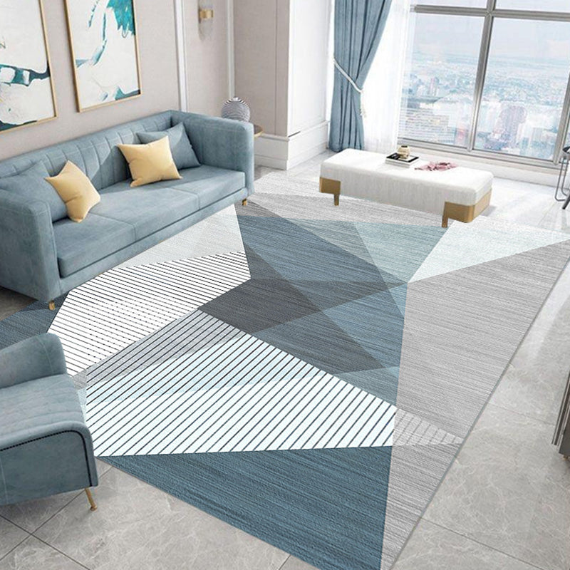 Stylish Triangle Pattern Pattern Multicolored Modern Simplicity Area Carpet Polyester Friendly Washable Carpet for Living Room