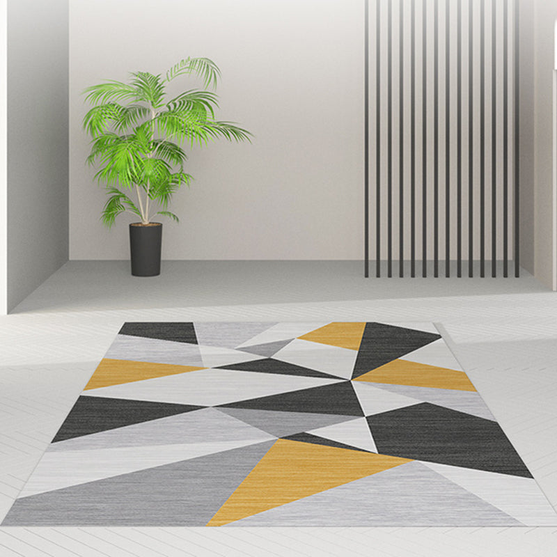 Stylish Triangle Pattern Pattern Multicolored Modern Simplicity Area Carpet Polyester Friendly Washable Carpet for Living Room