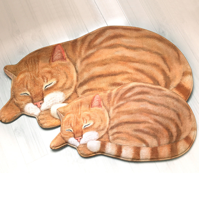 Novelty Color Mixed Cats Print Rug Polyester Comfort Carpet Non-Slip Backing Indoor Rug for Living Room