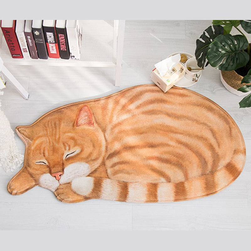 Novelty Color Mixed Cats Print Rug Polyester Comfort Carpet Non-Slip Backing Indoor Rug for Living Room