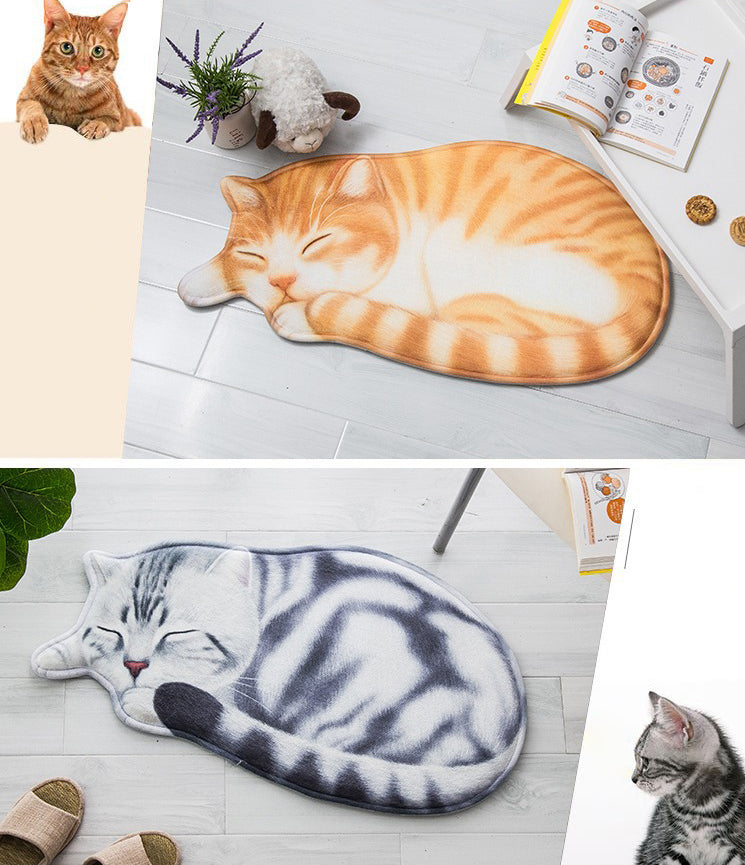 Novelty Color Mixed Cats Print Rug Polyester Comfort Carpet Non-Slip Backing Indoor Rug for Living Room