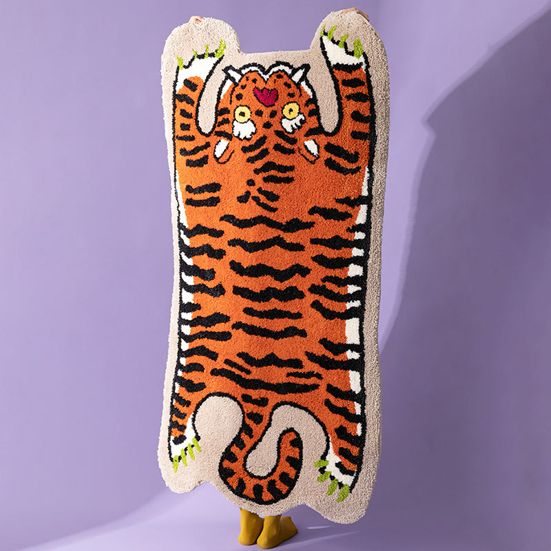 Novelty Color Mixed Modern Area Carpet Polyester Tiger Printing Indoor Rug Easy Care Carpet for Living Room