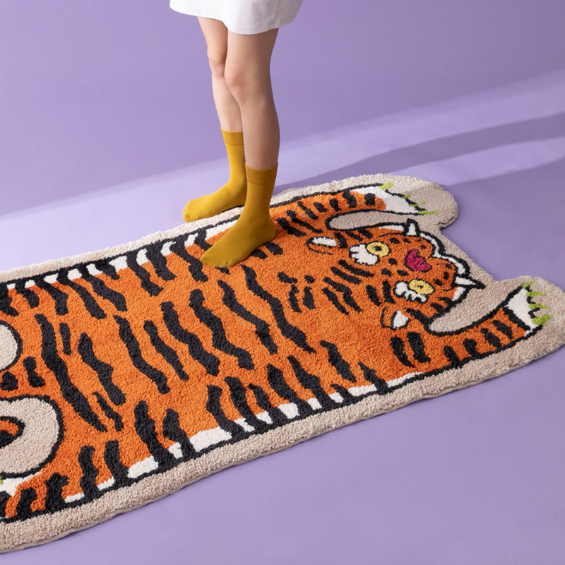 Novelty Color Mixed Modern Area Carpet Polyester Tiger Printing Indoor Rug Easy Care Carpet for Living Room
