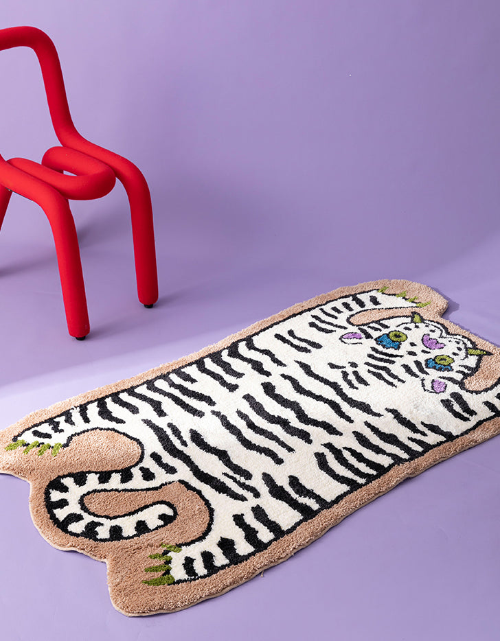Novelty Color Mixed Modern Area Carpet Polyester Tiger Printing Indoor Rug Easy Care Carpet for Living Room