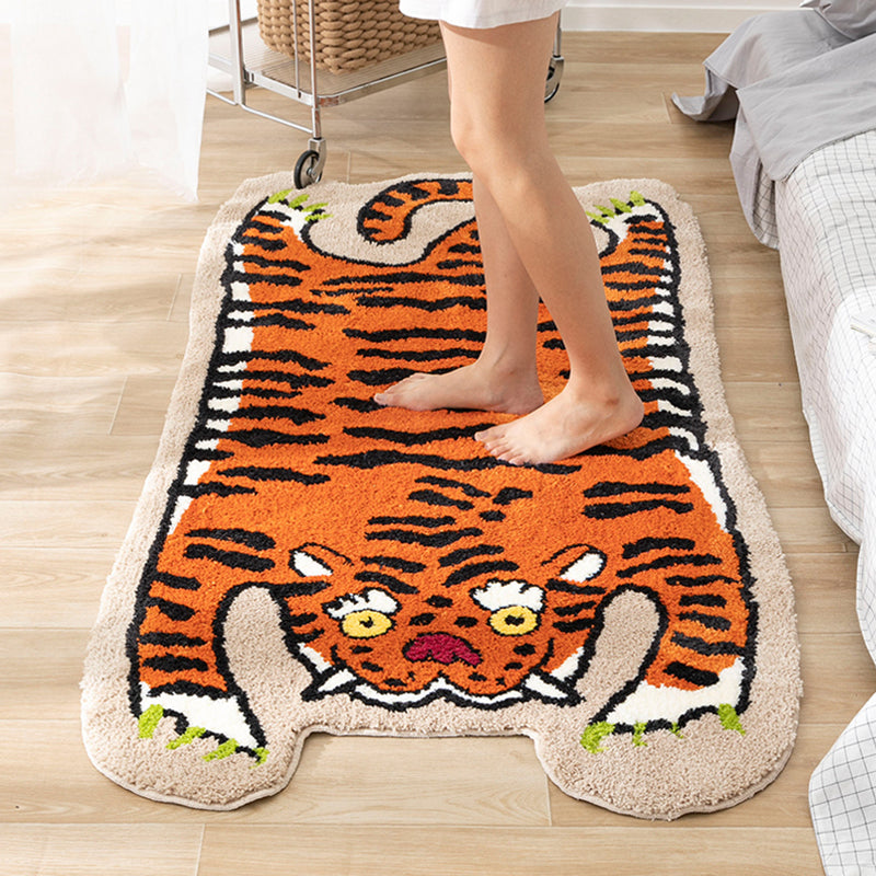 Novelty Color Mixed Modern Area Carpet Polyester Tiger Printing Indoor Rug Easy Care Carpet for Living Room
