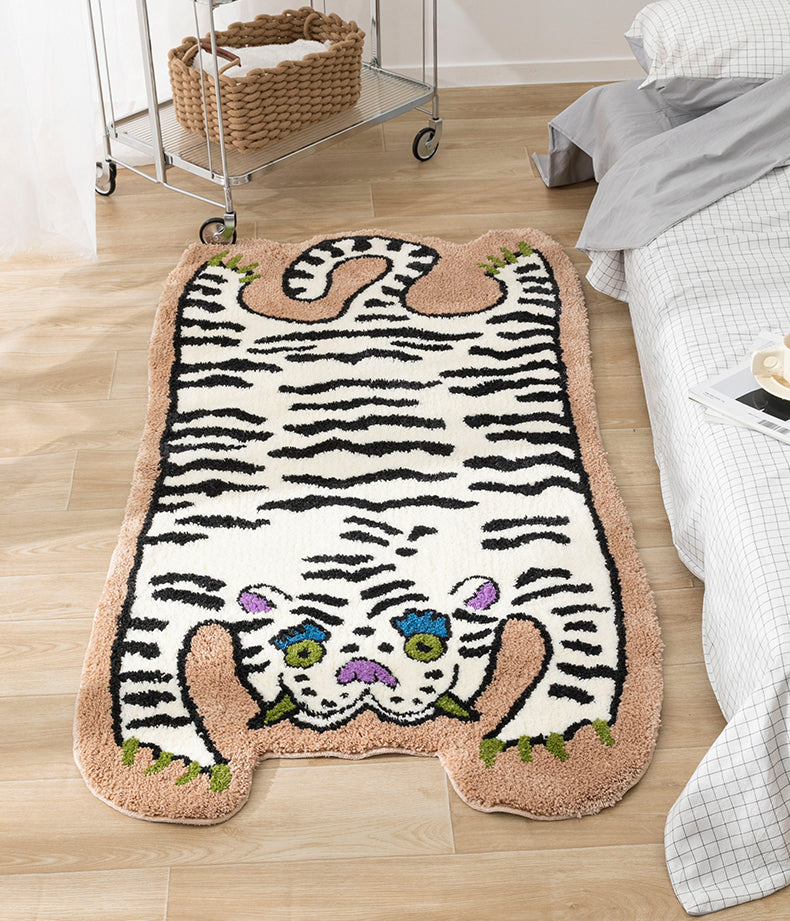 Novelty Color Mixed Modern Area Carpet Polyester Tiger Printing Indoor Rug Easy Care Carpet for Living Room