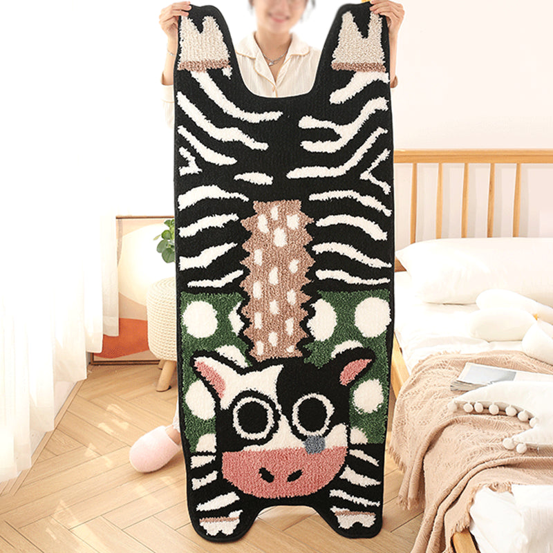 Novelty Multicolor Trendy Area Carpet Polyester Animals Print Indoor Rug Anti-Slip Backing Carpet for Living Room