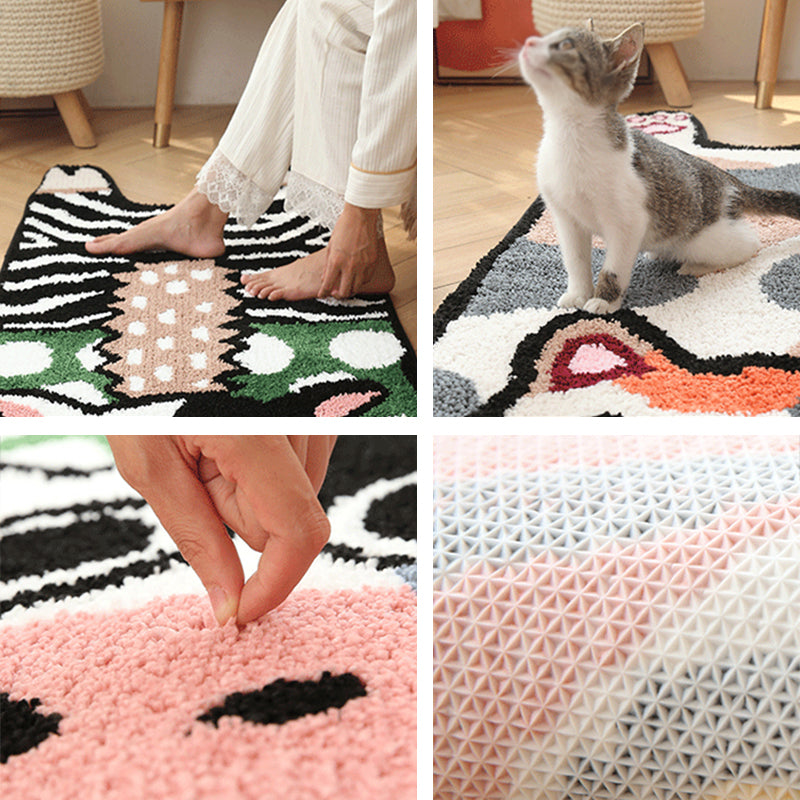 Novelty Multicolor Trendy Area Carpet Polyester Animals Print Indoor Rug Anti-Slip Backing Carpet for Living Room