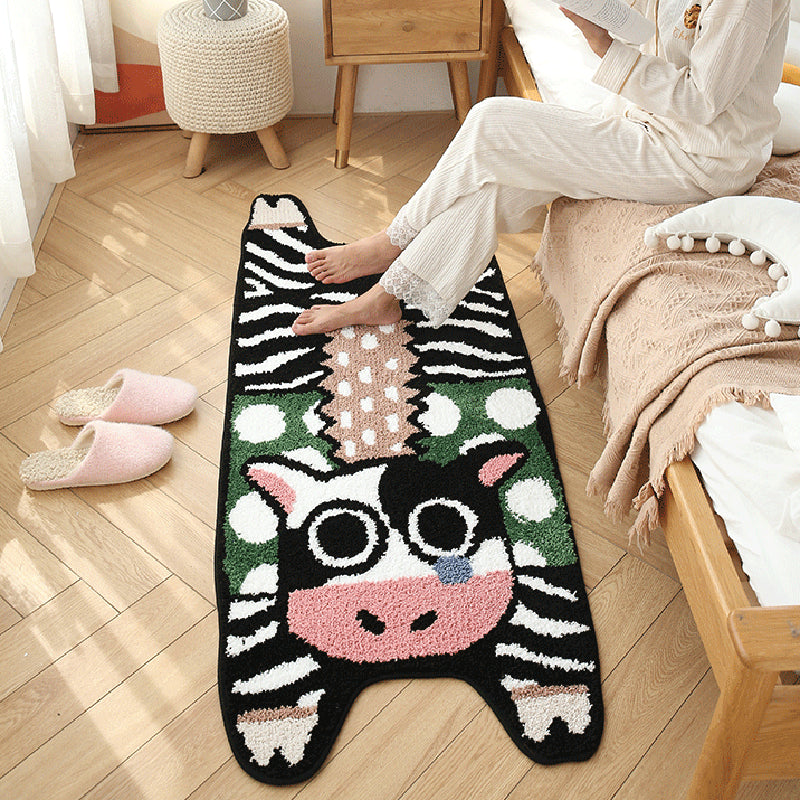 Novelty Multicolor Trendy Area Carpet Polyester Animals Print Indoor Rug Anti-Slip Backing Carpet for Living Room