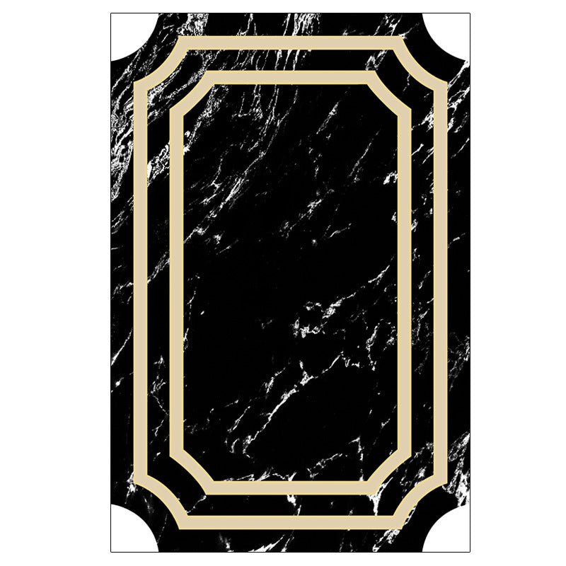 Simplicity Marble Effect Indoor Rug Novelty Shape Trendy Modern Carpet Polyester Anti-Slip Backing Carpet for Home Decoration
