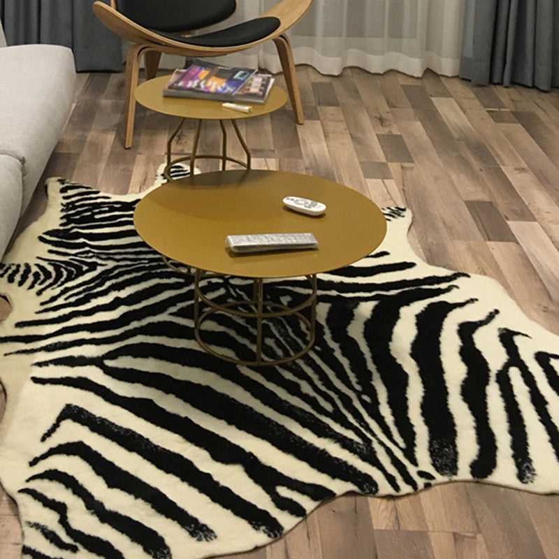 Novelty Color Mixed Animal Fur Print Rug Polyester Eclectic Carpet Easy Care Indoor Rug for Living Room