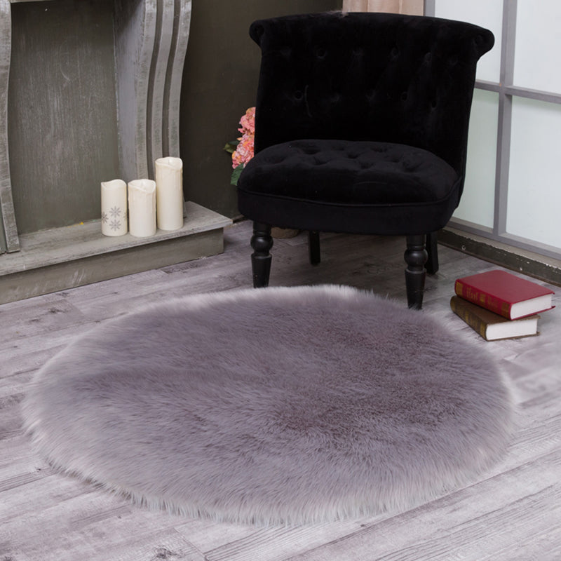 Tapis d'intérieur rond à multicolage à multicolage solide en polyester