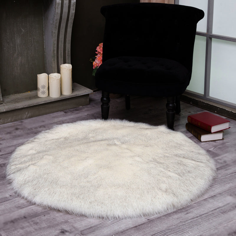 Tapis d'intérieur rond à multicolage à multicolage solide en polyester