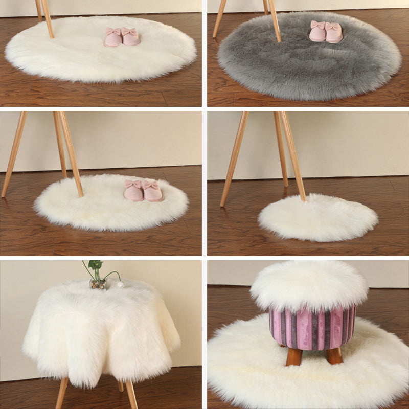 Tapis d'intérieur rond à multicolage à multicolage solide en polyester