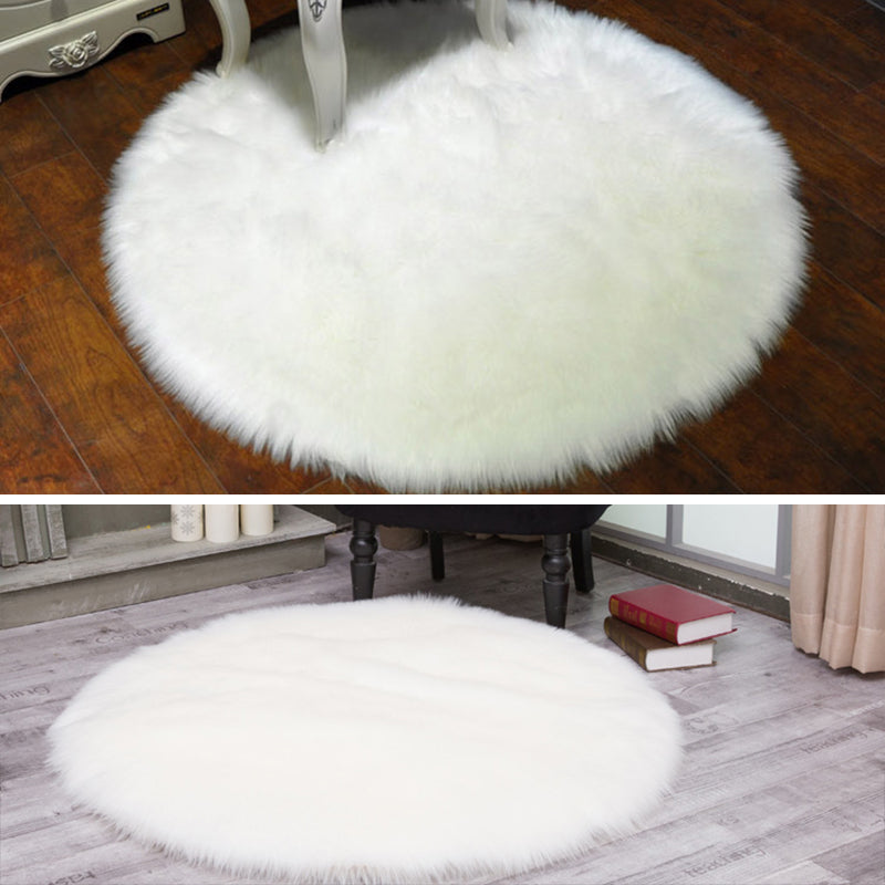 Tapis d'intérieur rond à multicolage à multicolage solide en polyester