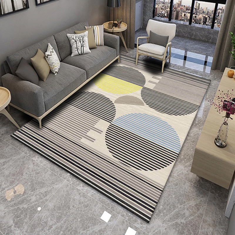 Dekorativer Teppich mit geometrischem Design, mehrfarbig, moderner Polyester-Teppich, rutschfester Teppich für die Heimdekoration