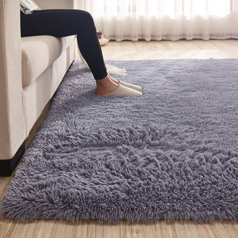 Multicolor Comfort Rug Polyester Carpet Solid Indoor Rug Non-Slip Backing for Living Room
