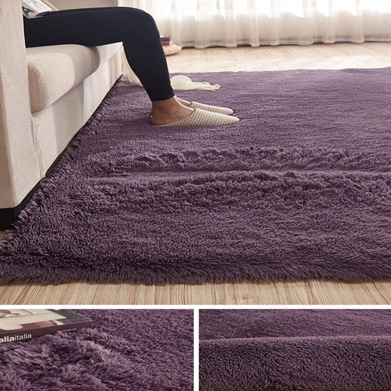 Multicolor Comfort Rug Polyester Carpet Solid Indoor Rug Non-Slip Backing for Living Room