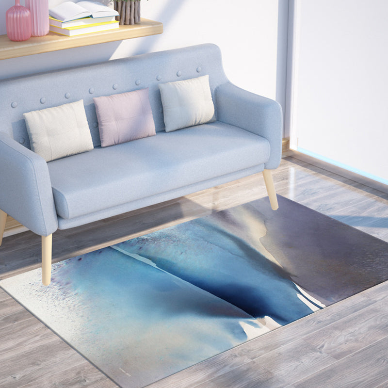 Trendy Ink Painting Indoor Rug Individuality Modern Rectangle Carpet Polyester Friendly Washable Carpet for Home Decoration