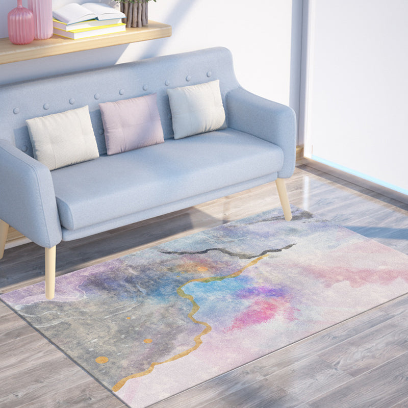 Trendy Ink Painting Indoor Rug Individuality Modern Rectangle Carpet Polyester Friendly Washable Carpet for Home Decoration