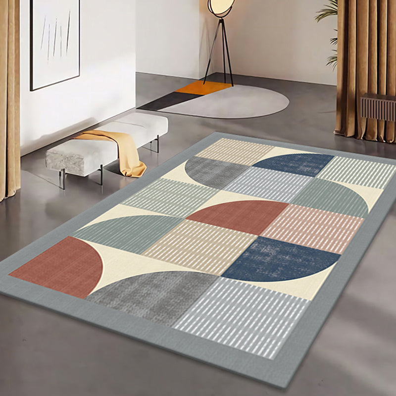 Distinctive Geometric Pattern Area Rug Simplicity Modern Indoor Carpet Polyester Non-Slip Backing Rug for Living Room